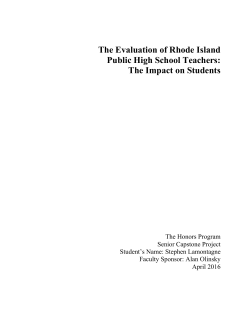 The Evaluation of Rhode Island Public High School Teachers: The