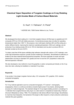 Chemical Vapor Deposition of Tungsten Coatings on X