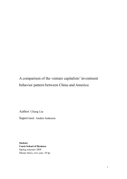 A comparison of the venture capitalists` investment behavior pattern