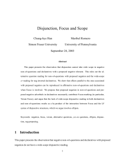 Disjunction, Focus and Scope