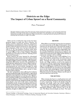 The Impact of Urban Sprawl on a Rural Community