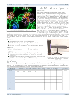 Lab 10: Atomic Spectra