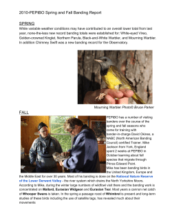 2010PEPtBO Spring and Fall Banding Report SPRING FALL