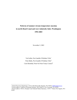 Stream Temperature Monitoring in North Hood Canal, Washington