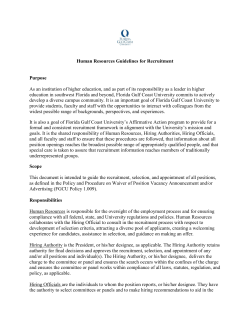 Human Resources Guidelines for Recruitment