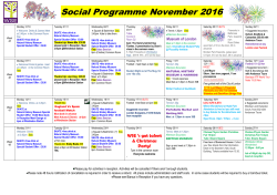 Social Programme: June 15 &ndash; 25