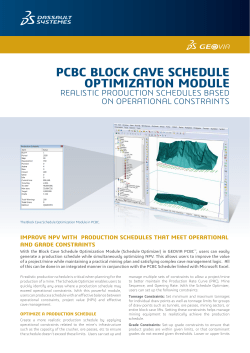 pcbc block cave schedule optimization module