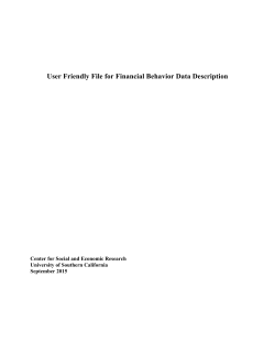 User Friendly File for Financial Behavior Data Description