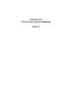 GRADUATE FINANCIAL AID HANDBOOK 2016-17