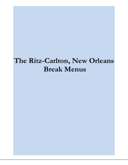 Break Menu  - The Ritz