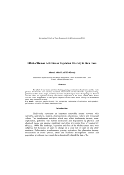 Effect of Human Activities on Vegetation Diversity in Siwa Oasis