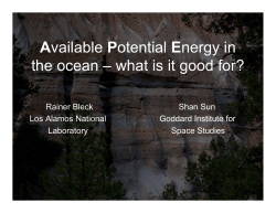 Available Potential Energy in the ocean &ndash; what is it good for?