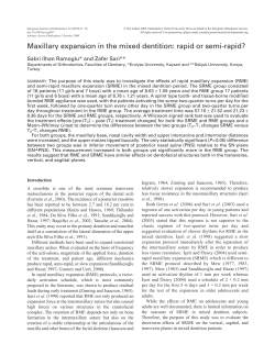 Maxillary expansion in the mixed dentition: rapid