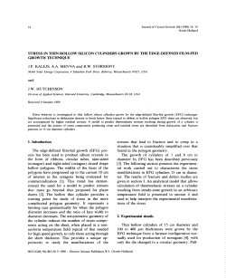 Stress in Thin Hollow Silicon Cylinders Grown by the Edge
