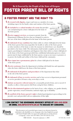 CF 1019A Foster Parent bill of rights