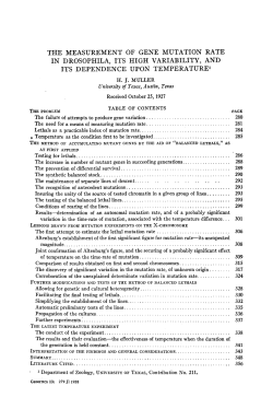 the measurement of gene mutation rate in drosophila. its high
