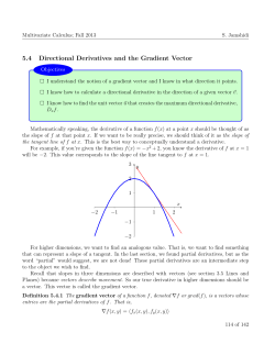 Directional Derivatives and the Gradient Vector