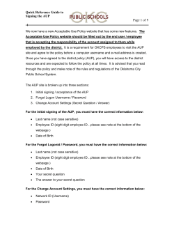 Quick Reference Guide to Signing the AUP Page 1 of 9