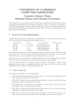 Marking Scheme and Classing Convention