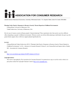 Planning Under Paucity: Responses to Resource Scarcity Threats