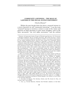 The Role of Lawyers in the Social Justice Movement