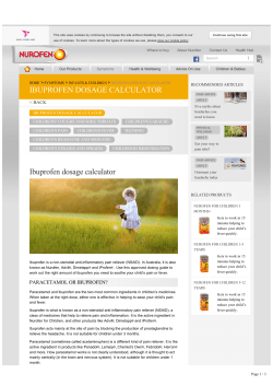 IBUPROFEN DOSAGE CALCULATOR Ibuprofen dosage