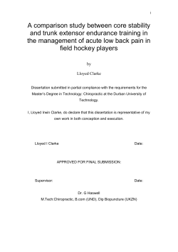 A comparison study between core stability and trunk extensor