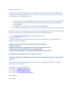 scripts - Tokai Medical Practice