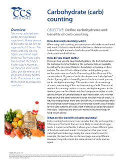 Carbohydrate (carb) counting