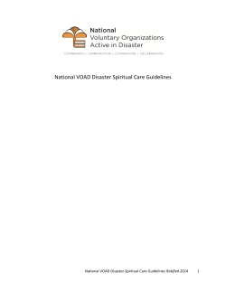 National VOAD Disaster Spiritual Care Guidelines