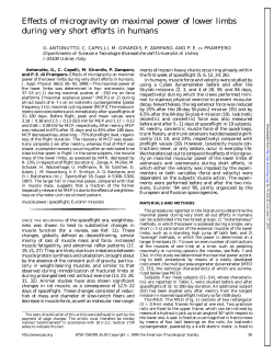 Effects of microgravity on maximal power of lower limbs during very