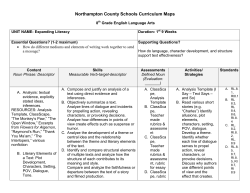 8th ELA 1st 9 Weeks - Northampton County Schools