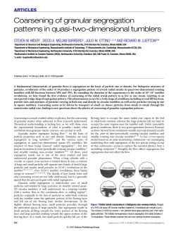 Coarsening of granular segregation patterns in quasi