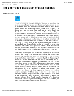 The alternative classicism of classical India