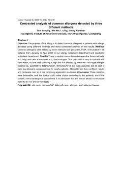 Contrasted analysis of common allergens detected by three different