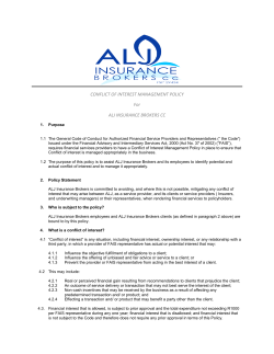 Conflict of interest - ALJ Insurance Brokers