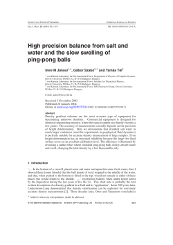 High precision balance from salt and water and the slow swelling of