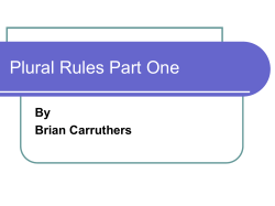 Plural Rules - Maiden Erlegh School