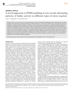 A novel approach to PTSD modeling in rats reveals alternating