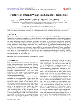 Features of Internal Waves in a Shoaling Thermocline