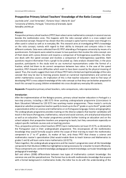 Prospective Primary School Teachers` Knowledge of the Ratio