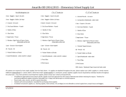 Elementary School Supply List - Olsen Park Elementary School