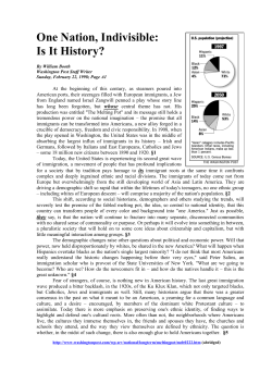 One Nation, Indivisible: Is It History?