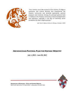 Archdiocesan Pastoral Plan for Hispanic Ministry