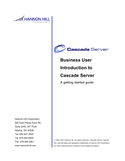 Business User Introduction to Cascade Server