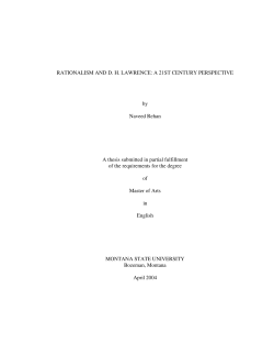 RATIONALISM AND DH LAWRENCE: A 21ST