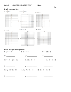 Math 8 CHAPTER 4 PRACTICE TEST Name Per ______ Graph