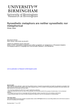 University of Birmingham Synesthetic metaphors are neither