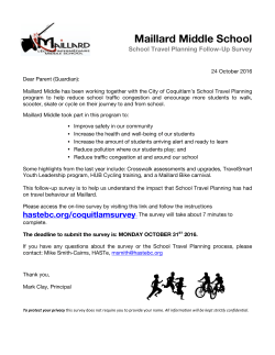 School Travel Planning Follow-Up Survey-Oct
