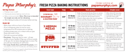 FRESH PIZZA BAKING INSTRUCTIONS